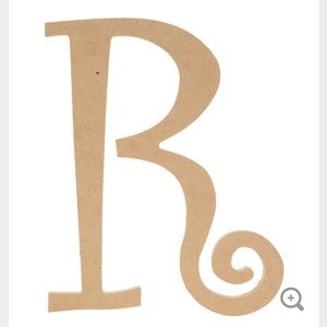 Curly Q wooden letter R